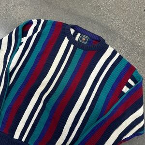 Chaps Ralph Lauren vintage 90s striped sweater size large preppy